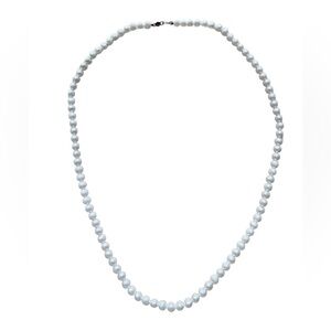 Elegant White Pearl Necklace with 14k Gold Clasp 18 inches